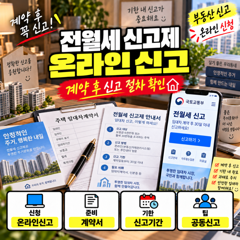 전월세 신고제 온라인 신고 방법, 신고기한·계약서·확정일자 체크 가이드