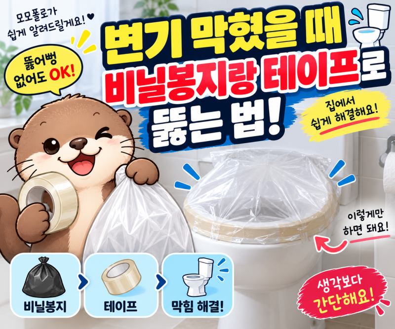 변기 막혔을 때 뚫는 법 뚫어뻥 없이도 가능한 방법