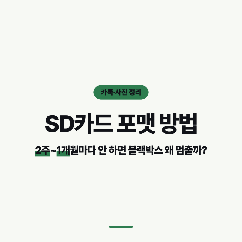 SD카드 포맷 방법, 2주~1개월마다 안 하면 블랙박스 왜 멈출까?