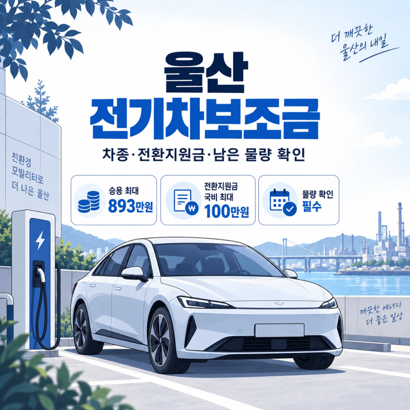 “울산 전기차보조금 다시 풀렸다고?” 벌써 물량 눈치싸움 시작됐다