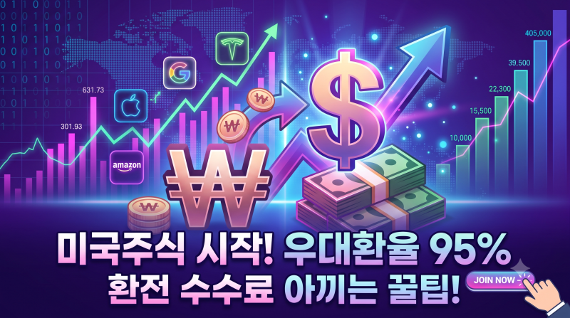 [1분 재테크 13탄] 미국주식 환전 수수료 아끼는 법: 환율 우대 95% 받고 시작하는 4단계 가이드