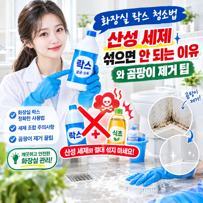 화장실 락스 청소법 산성 세제 섞으면 안 되는 이유와 곰팡이 제거 팁