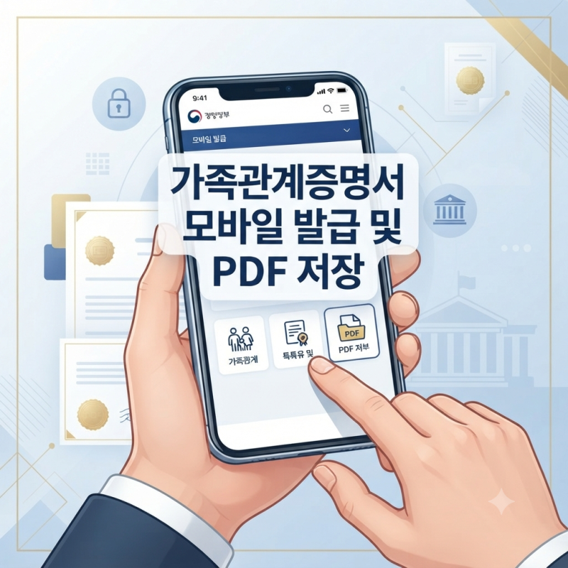 2026년 최신! 스마트폰으로 가족관계증명서 모바일 발급 및 PDF 저장하는 방법 총정리