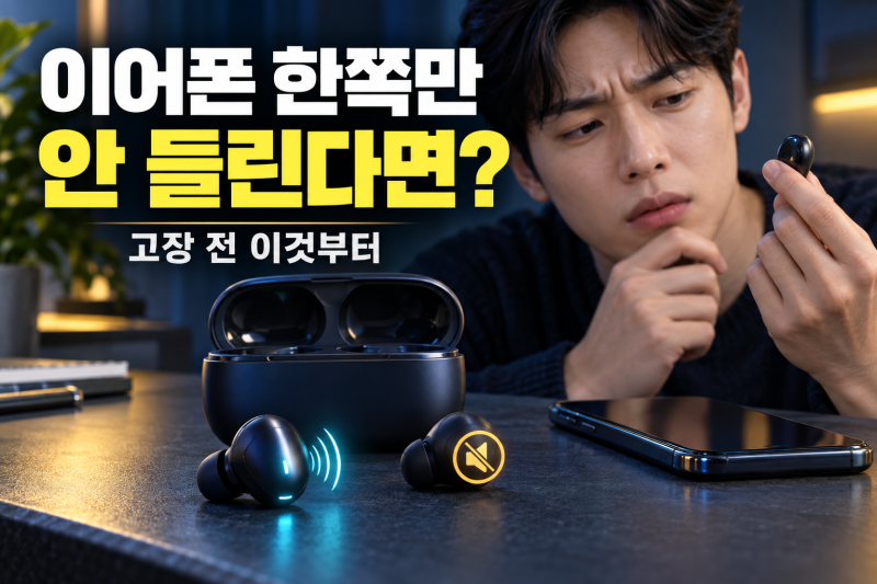 블루투스 이어폰 한쪽만 안 들릴 때, 고장인지 연결 문제인지 확인하는 법
