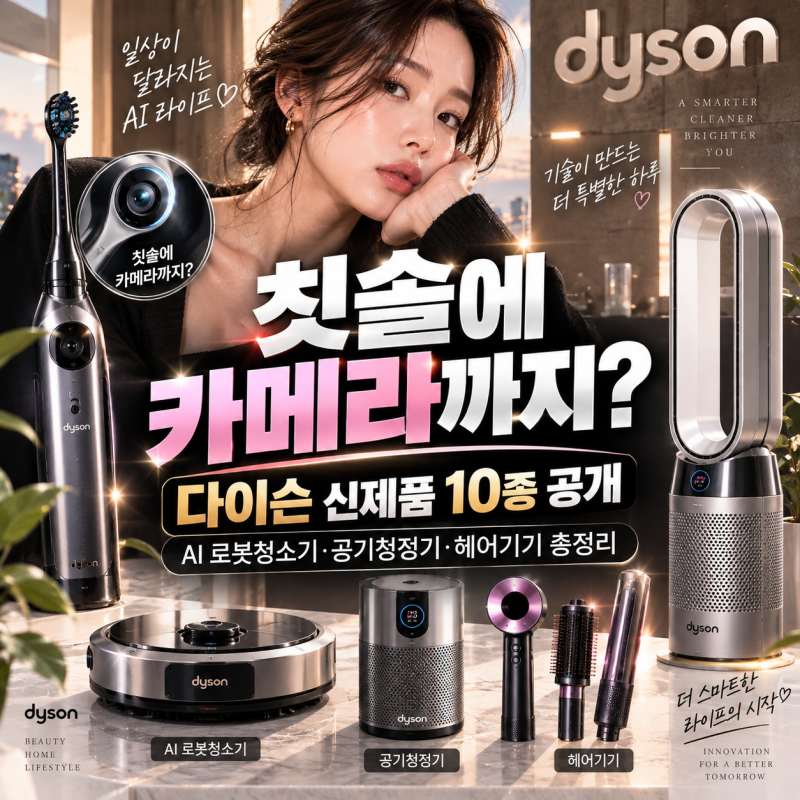 “칫솔에 카메라까지?” 다이슨 신제품 10종 공개｜AI 로봇청소기·공기청정기·헤어기기 총....