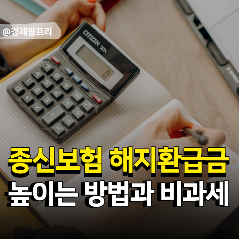 종신보험 해지환급금 높이는 방법과 비과세 조건