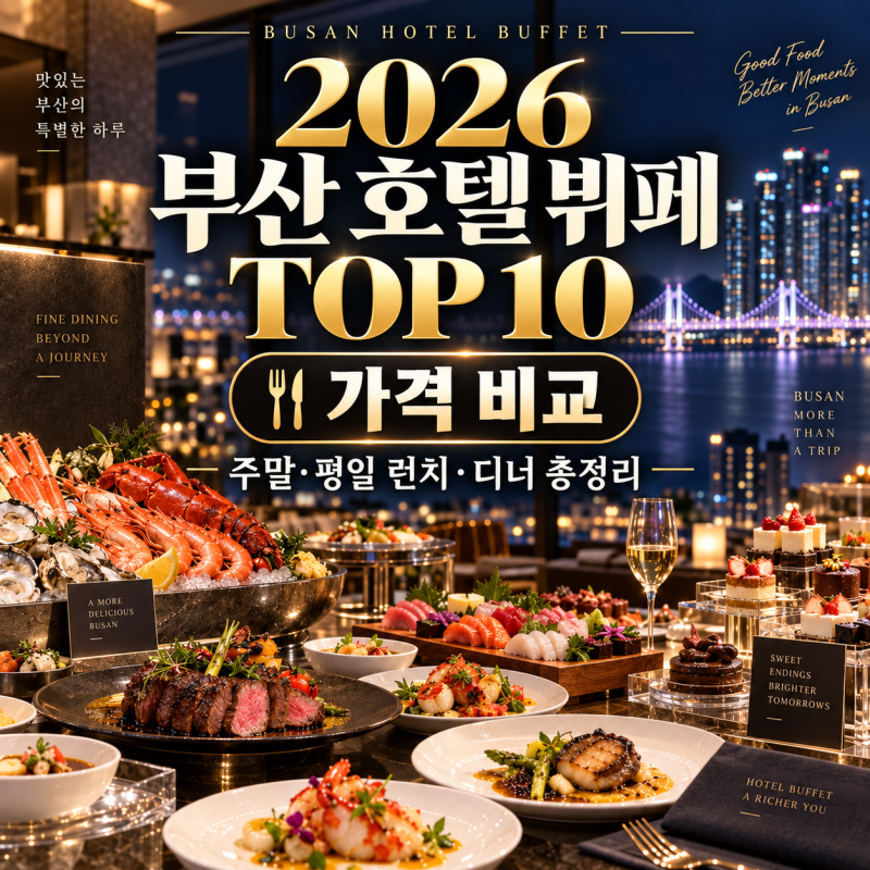 2026 부산 호텔 뷔페 TOP 10 가격 비교｜주말·평일 런치 디너 총정리