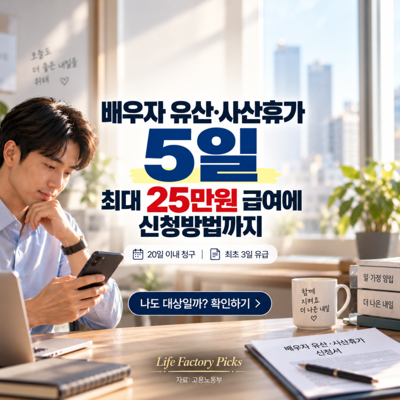 배우자 유산·사산휴가 5일, 최대 25만원 급여에 신청방법까지