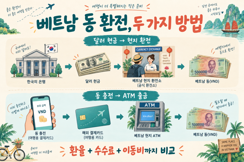 베트남 동 환전 꿀팁｜달러 현금 vs 트래블월렛, 어떤 방법이 유리할까요?