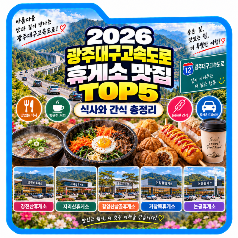 2026 광주대구고속도로 휴게소 맛집 TOP5, 식사와 간식 총정리