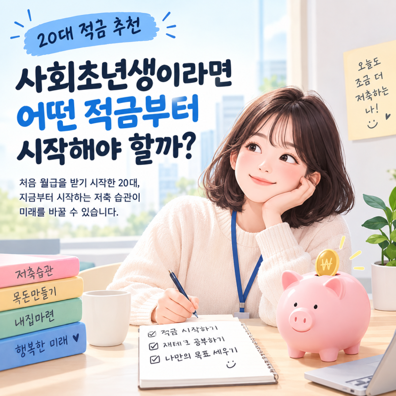 20대 적금 추천, 사회초년생이라면 어떤 적금부터 시작해야 할까?