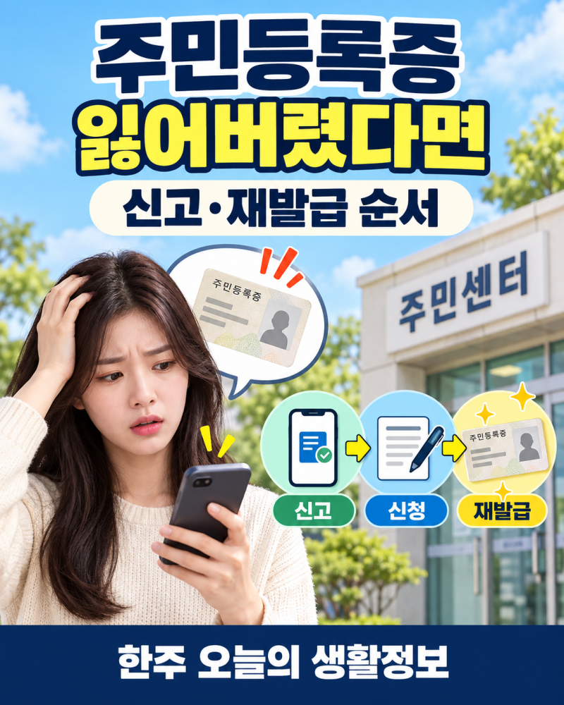 주민등록증 잃어버렸다면신고·재발급 순서주민등록증 분실신고·재발급 방법｜정부24와 주....