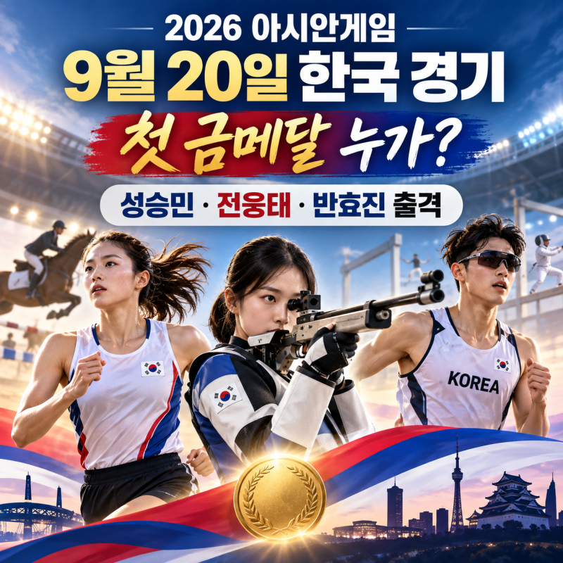 「2026 아시안게임 오늘 한국 경기 일정｜첫 금메달 누가? 성승민·전웅태·반효진 출격」