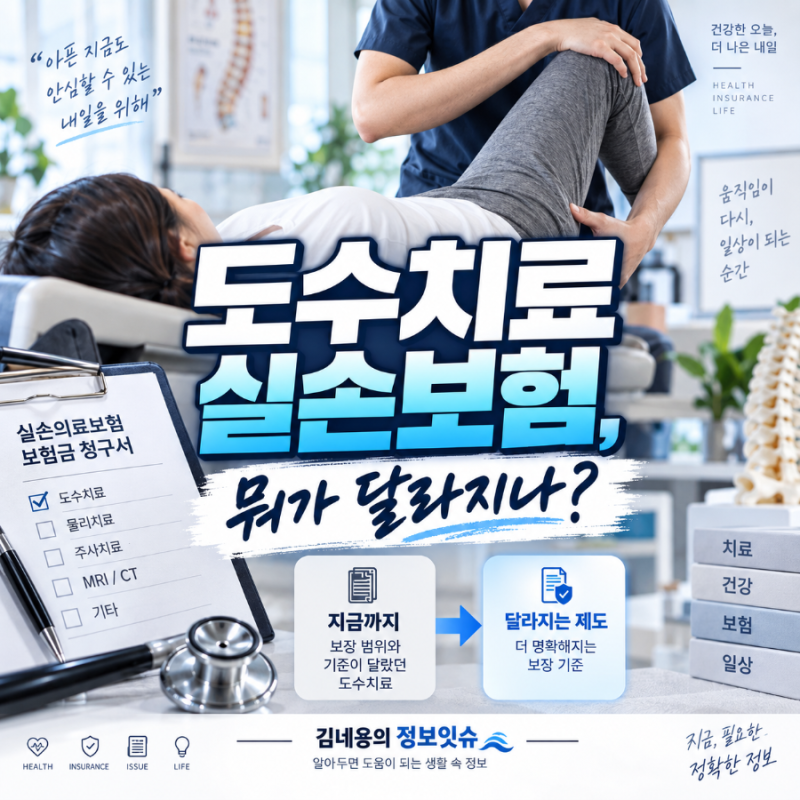 도수치료 실손보험 어떻게 달라졌나? 관리급여 시행 후 청구와 본인부담 정리
