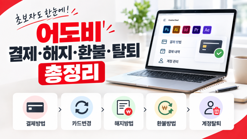 어도비 결제방법부터 해지·탈퇴까지 총정리