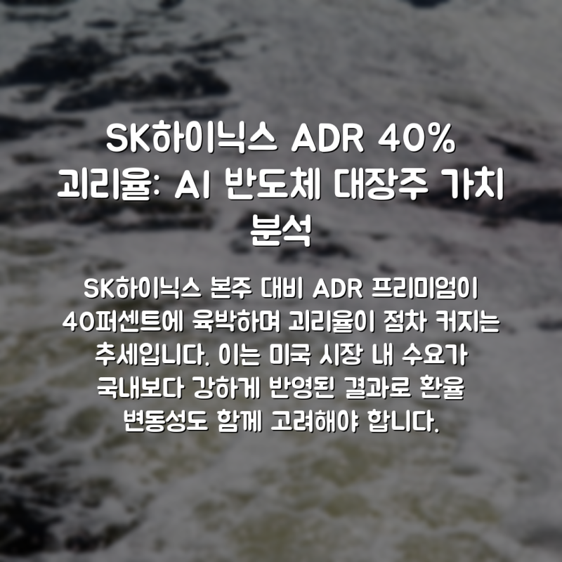 SK하이닉스 ADR 40% 괴리율: AI 반도체 대장주 가치 분석