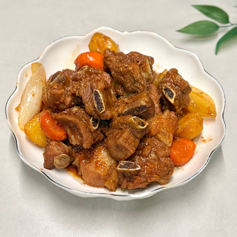 돼지갈비찜 레시피, 과일 없이 냄비로 부드럽게 만드는법