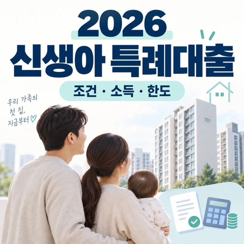 2026 신생아 특례대출 조건 총정리｜소득기준·금리·한도·대환까지