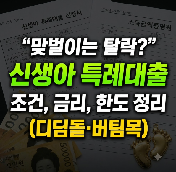 "맞벌이는 탈락?" 신생아 특례대출 조건, 금리, 한도 정리(디딤돌·버팀목)
