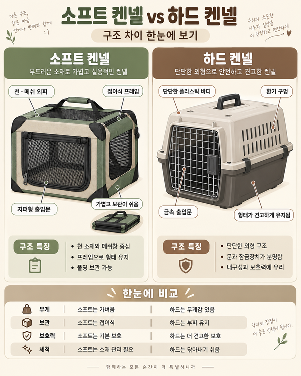 강아지 차량용 이동장·켄넬 4종 비교｜크기·고정방법·통풍 체크