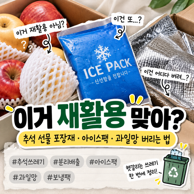 이거 재활용 맞아? 추석 선물 포장재·아이스팩·과일망 버리는 법