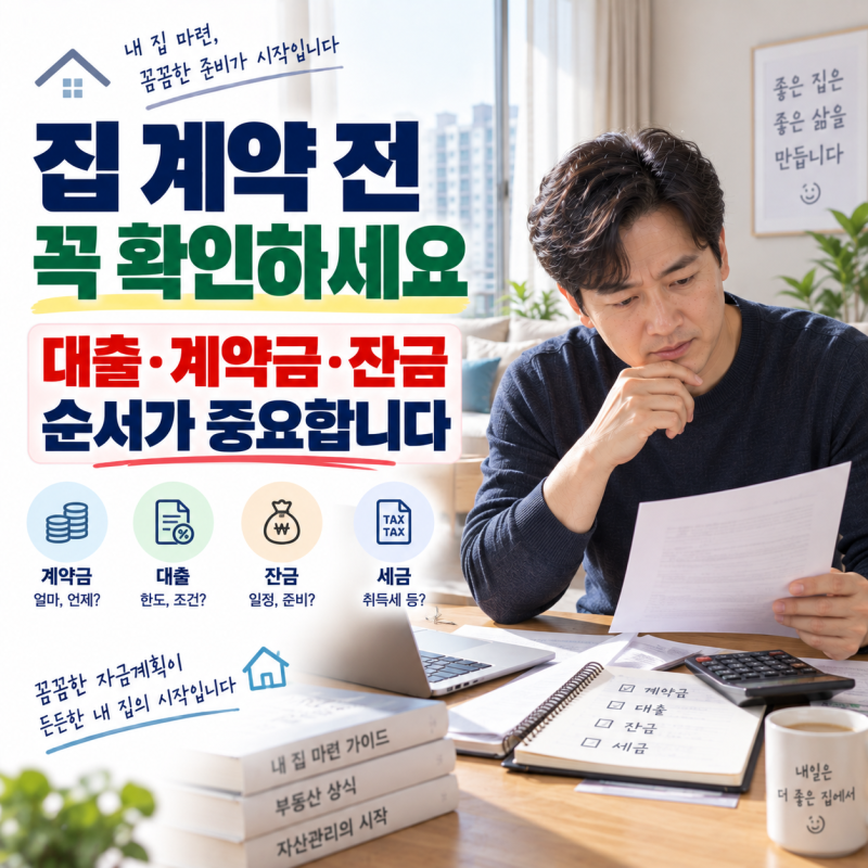 집 살 때 주의사항 10가지, 계약금 넣기 전 대출·잔금부터 확인하세요.