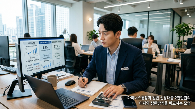 마이너스통장 쓰면 이자 적다? 신용대출과 2천만원 직접 비교해 보니