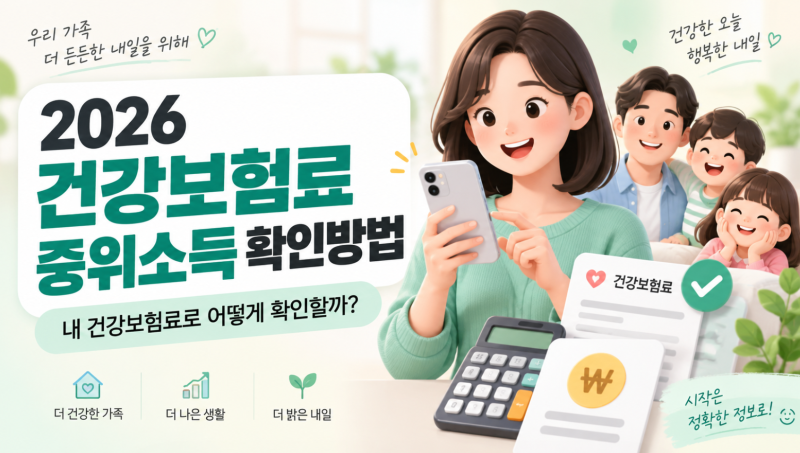 2026 건강보험료 중위소득 확인방법, 직장·지역가입자 기준 쉽게 정리