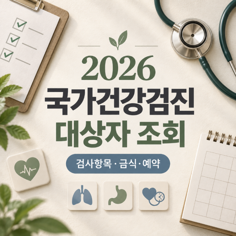 2026 국가건강검진 대상자 조회 검사항목·금식시간·예약·결과 확인
