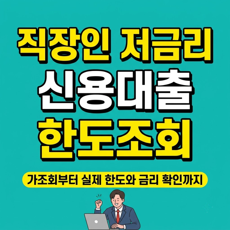 직장인 저금리 신용대출 한도조회, 가조회와 은행별 금리 비교 방법