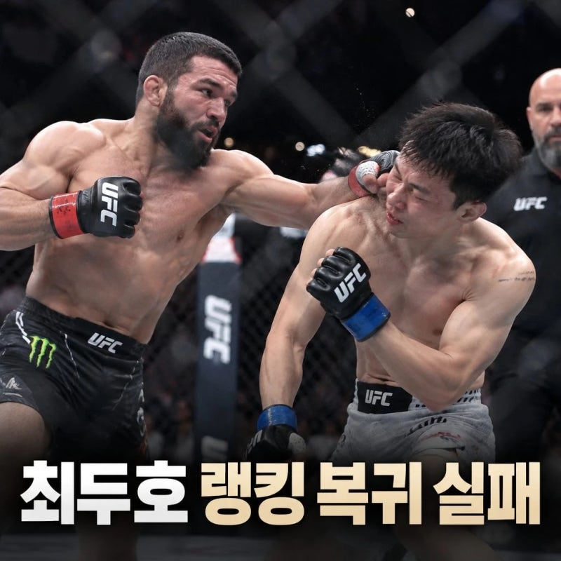 최두호 UFC KO패 랭킹 복귀 실패한 이유