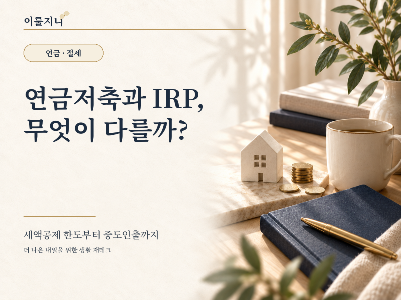 연금저축과 IRP 차이는? 세액공제 한도부터 중도인출이 가능한지 비교해보자