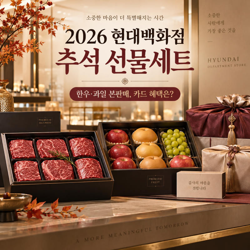 2026 현대백화점 추석 선물세트, 한우·과일 본판매 기간과 카드 할인 혜택 총정리