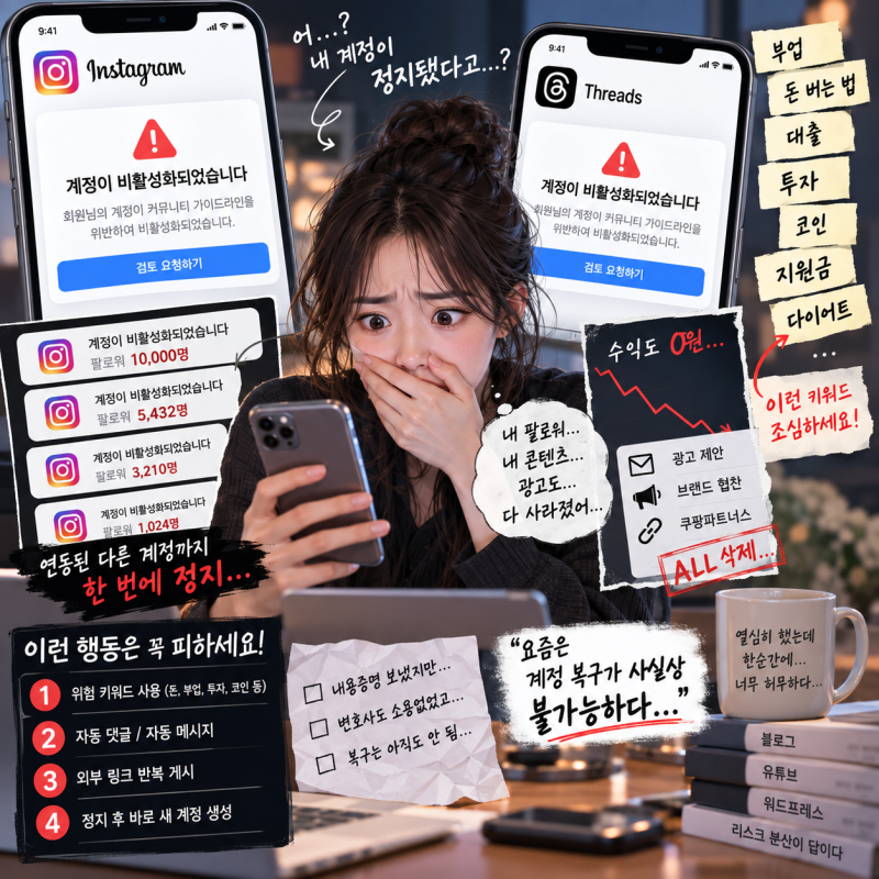 “인스타·스레드 갑자기 정지?” 무결성 계정 복구 안 될 수도 있는 행동 5가지