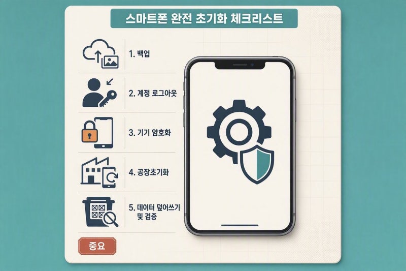 중고 거래 전 스마트폰 완전 공장초기화 및 데이터 삭제법