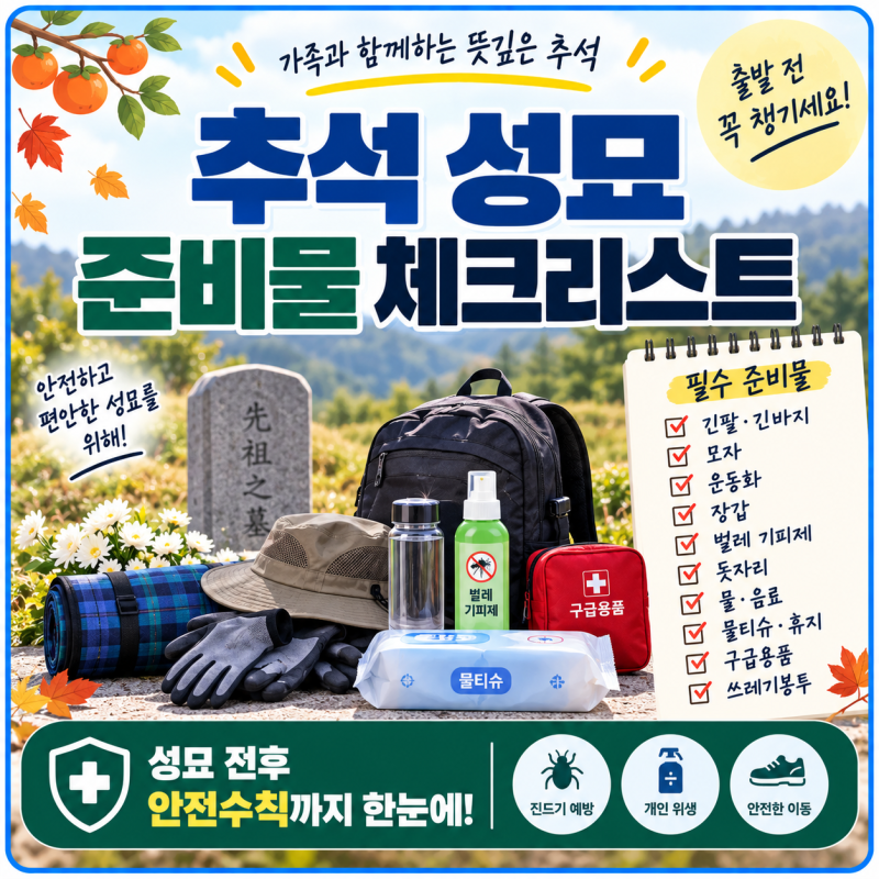 추석 성묘 준비물 체크리스트｜가족과 함께 갈 때 꼭 챙겨야 할 것