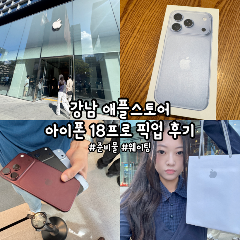 [강남] '강남 애플스토어 아이폰 18프로 픽업 후기' 아이폰 18pro 글레이셔, 버건디 색상
