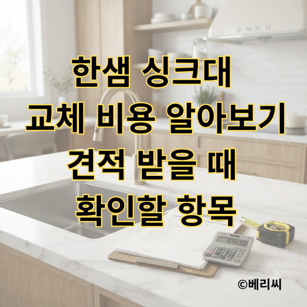 한샘 싱크대 교체 비용 알아보기｜견적 받을 때 확인할 항목