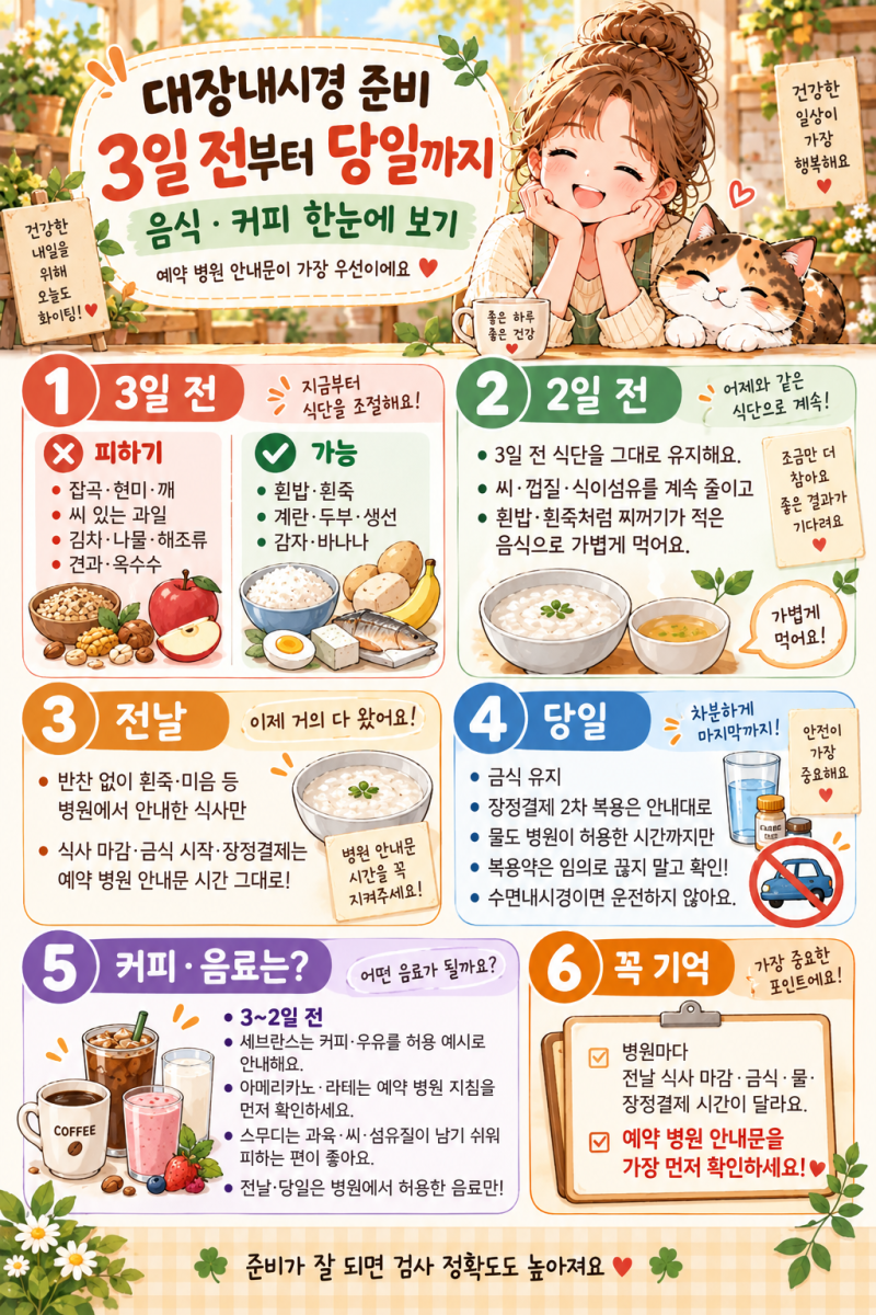 대장내시경 3일 전부터 뭐 먹어야 할까?