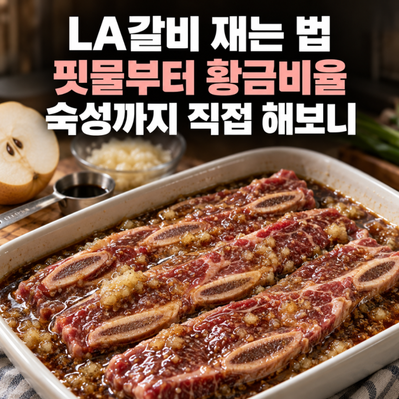 LA갈비 핏물 빼기 양념 비율 숙성 시간 굽기 요리법