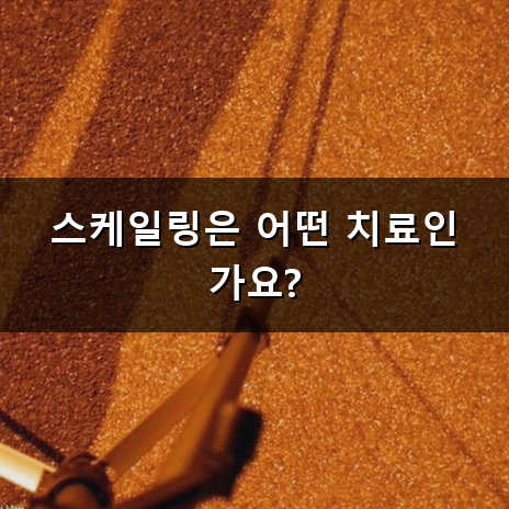 스케일링 가격 왜 병원마다 다를까? 비용 기준과 건강보험 적용 정보
