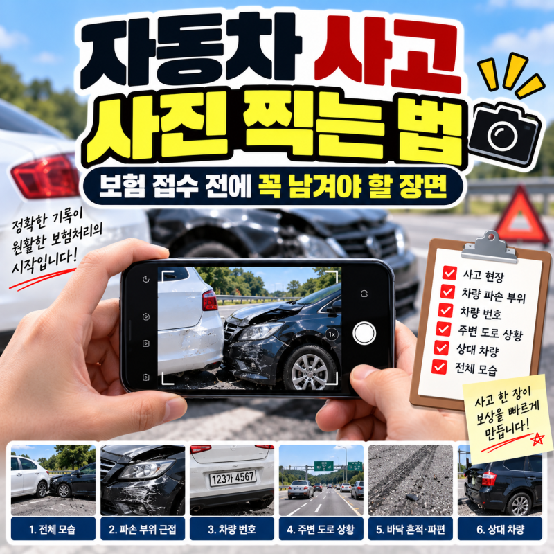 자동차 사고 사진 찍는 법, 보험 접수 전에 꼭 남겨야 할 장면