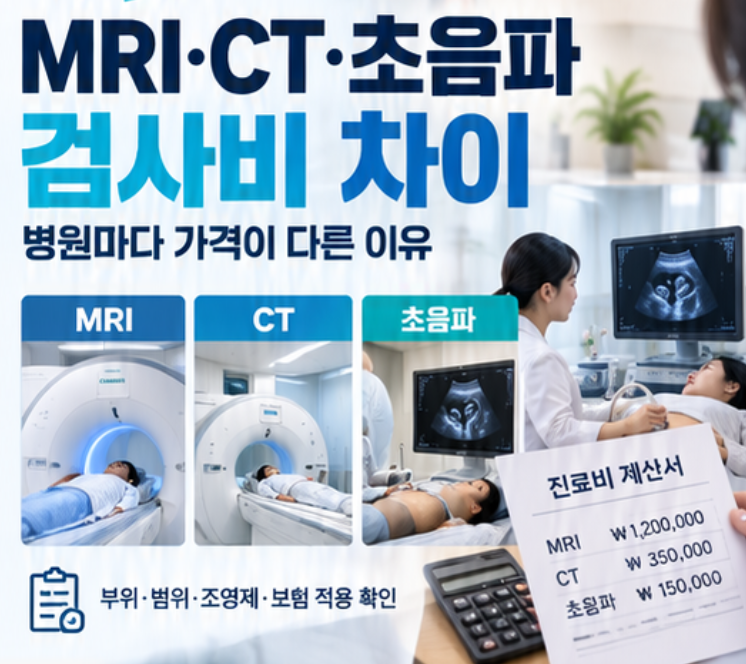 MRI·CT·초음파 검사비 차이｜병원마다 가격이 다른 이유