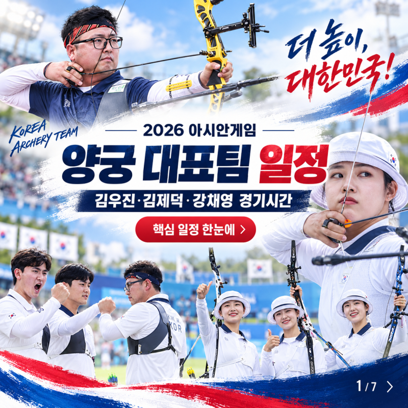 2026 아시안게임 양궁 대표팀 일정｜김우진·김제덕·강채영 경기시간