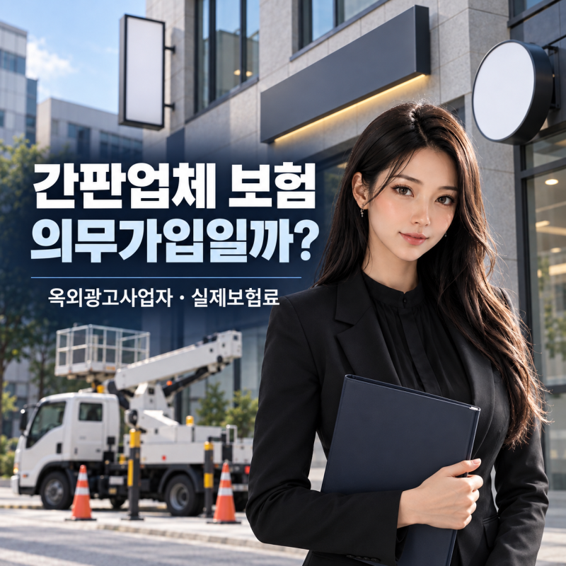 옥외광고물배상책임보험 의무가입, 간판업체라면 꼭 가입해야 할까? 실제 보험료·보상한도....