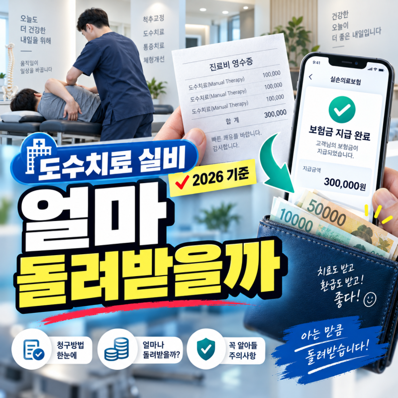 도수치료 실비 얼마나 받을까 2026 본인부담금과 청구방법 총정리(실비 세대별 총정리)