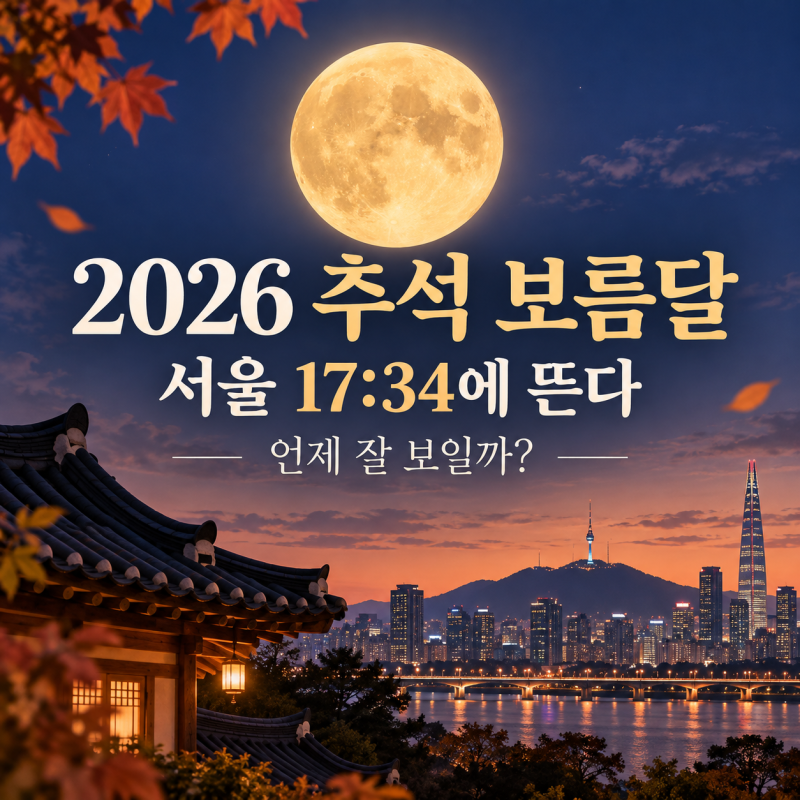 2026 추석 보름달 뜨는 시간, 서울 17시34분·실제로 언제 잘 보일까?