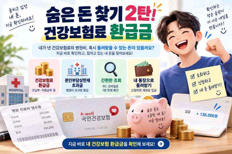 숨은 돈 찾기 2탄! 건강보험료 환급금 조회 및 본인부담상한액 신청 방법 총정리!