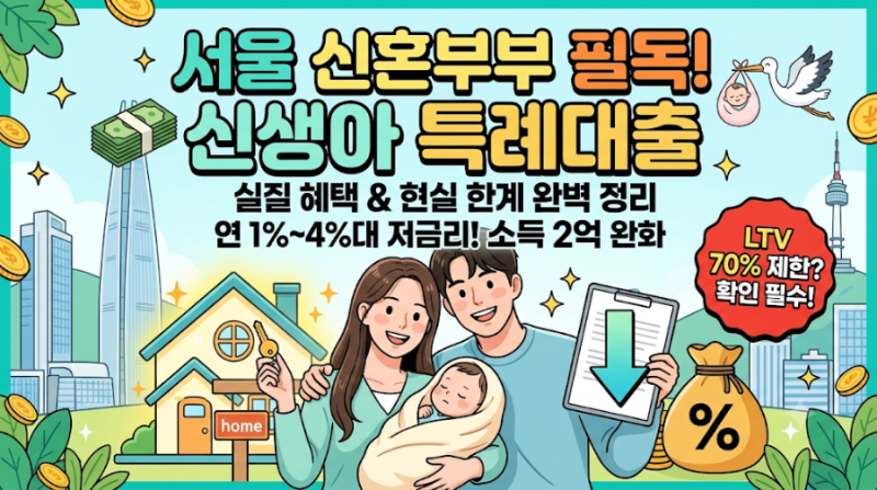 신생아 특례대출, 서울 신혼부부 혜택 정리!