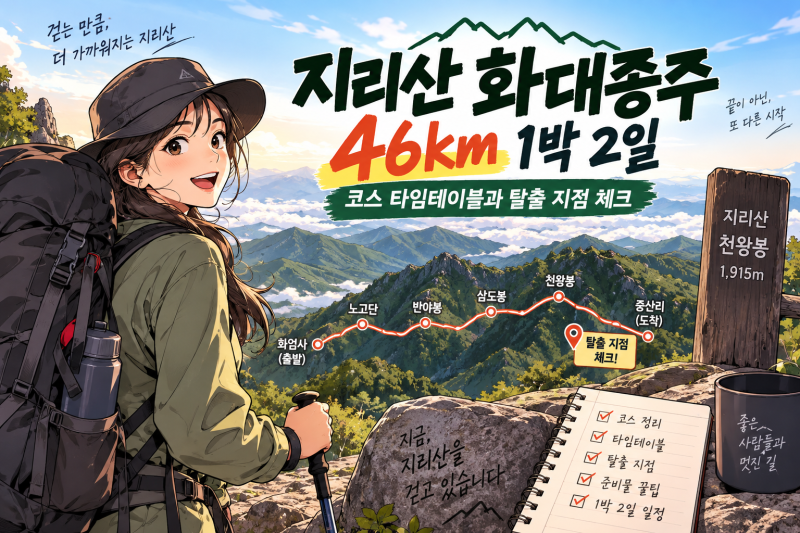 지리산 화대종주 1박2일 코스 완주 팁